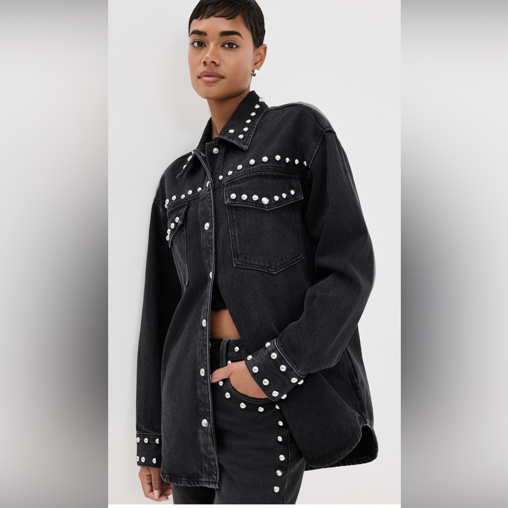 Pistola Mandy studded denim jacket size small